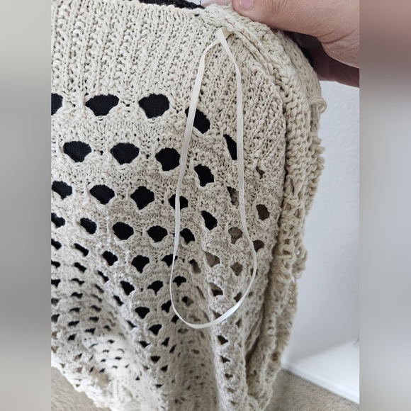 NWOT Natural Life Abigail Duster Cardigan Crochet Open Knit Cotton Blend Boho - Picture 13 of 14